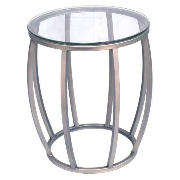 Round metal and glass table – Accents Beyond